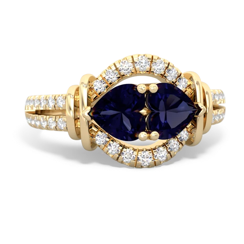 sapphire-sapphire pave keepsake ring