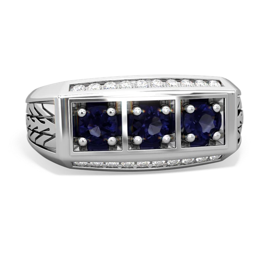 sapphire-blue topaz three stone ring