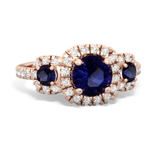 pink sapphire-tourmaline three stone regal ring