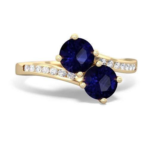 sapphire-sapphire two stone channel ring