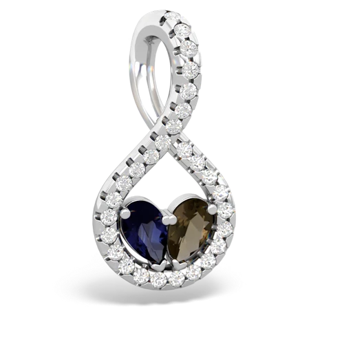 sapphire-smoky quartz pave twist pendant
