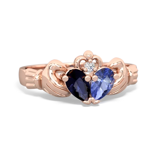 sapphire-tanzanite claddagh ring
