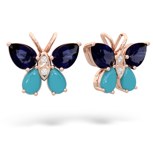 sapphire-turquoise butterfly earrings