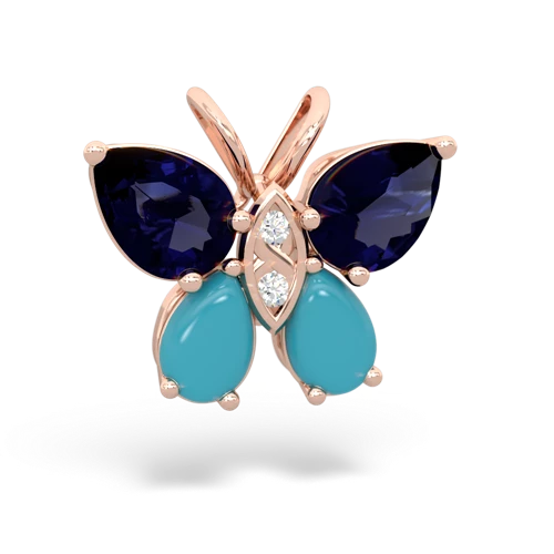 sapphire-turquoise butterfly pendant