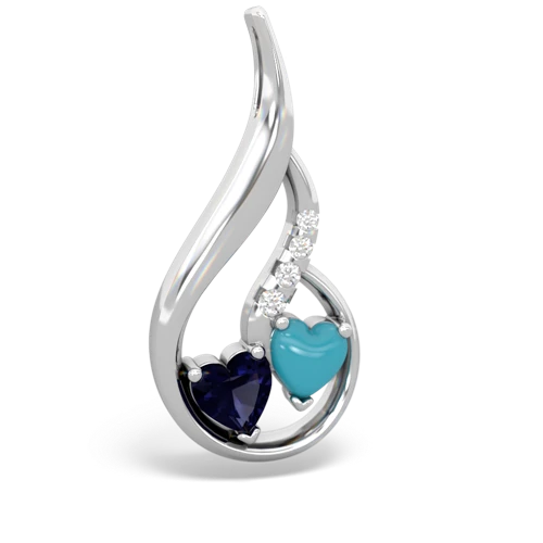 sapphire-turquoise keepsake swirl pendant