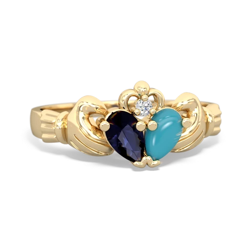 sapphire-turquoise claddagh ring