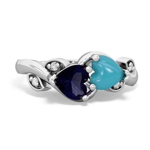 sapphire-turquoise floral keepsake ring