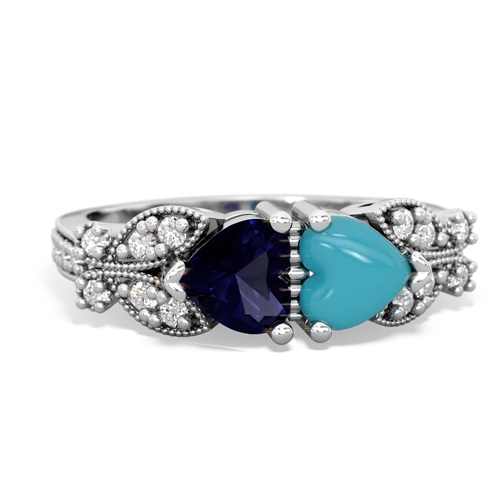 sapphire-turquoise keepsake butterfly ring