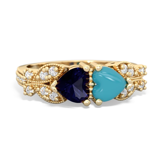 sapphire-turquoise keepsake butterfly ring