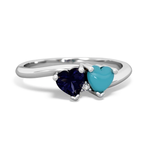 sapphire-turquoise sweethearts promise ring