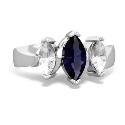 sapphire-white topaz keepsake ring