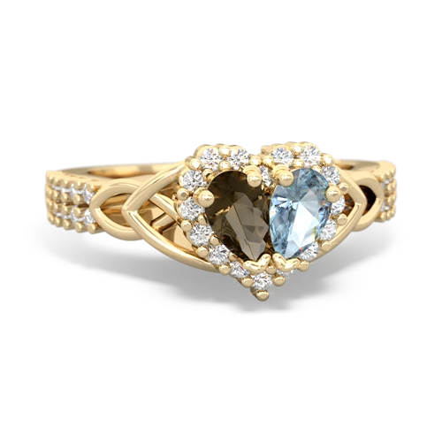 smoky quartz-aquamarine keepsake engagement ring