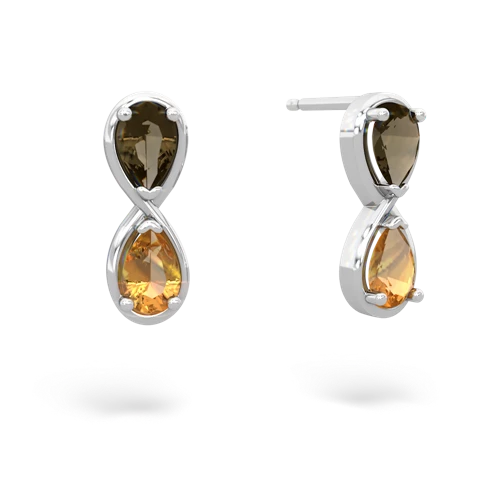smoky quartz-citrine infinity earrings