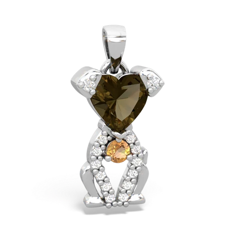 smoky quartz-citrine birthstone puppy pendant