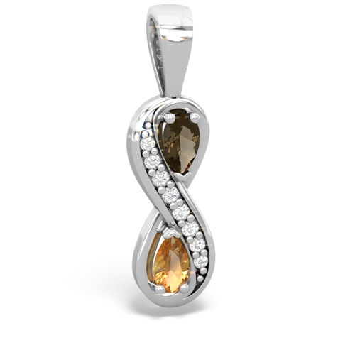 smoky quartz-citrine keepsake infinity pendant