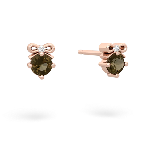 smoky quartz bows earrings