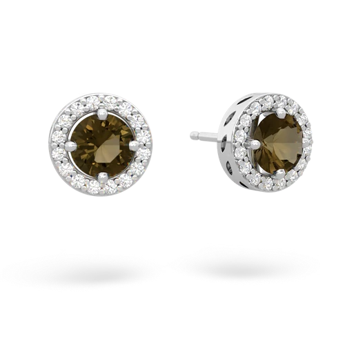 smoky quartz halo earrings