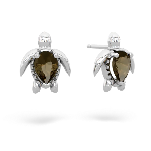 smoky quartz sea turtle earrings