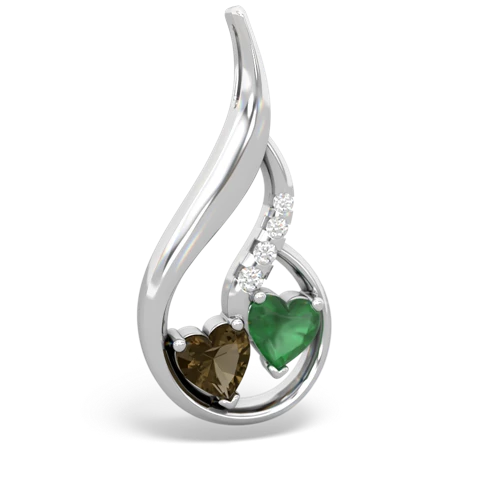 smoky quartz-emerald keepsake swirl pendant