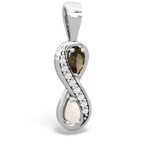 smoky quartz-opal keepsake infinity pendant