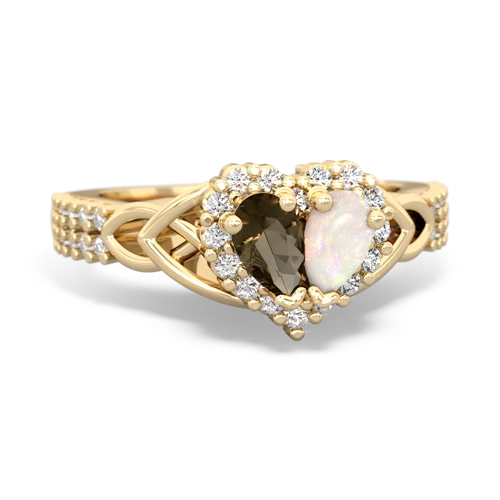 smoky quartz-opal keepsake engagement ring