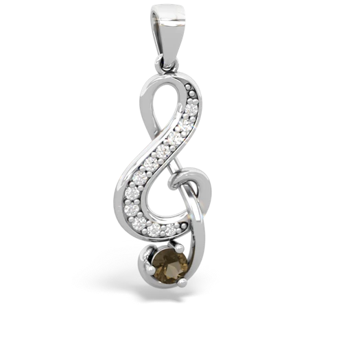 smoky quartz treble clef pendant