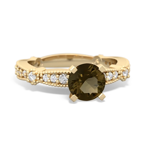 smoky quartz antique engagement ring
