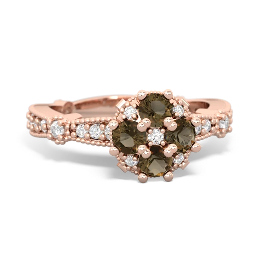 smoky quartz art deco engagement ring