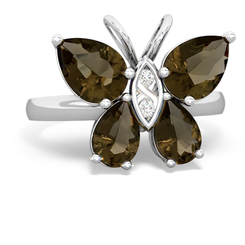 smoky quartz butterfly ring