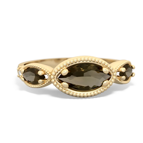 smoky quartz milgrain marquise ring