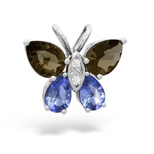 smoky quartz-tanzanite butterfly pendant
