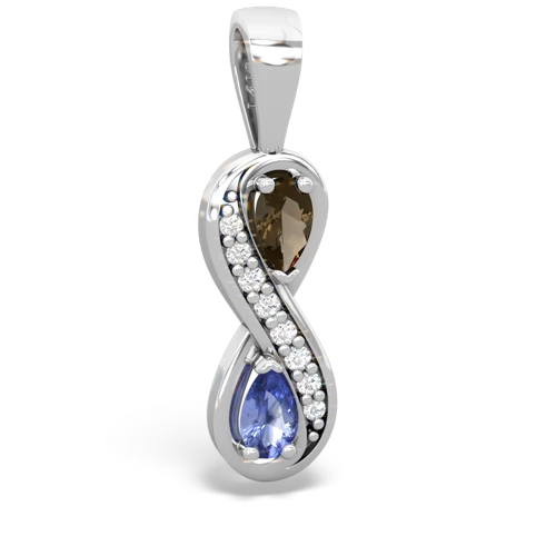 smoky quartz-tanzanite keepsake infinity pendant