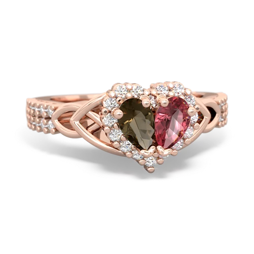 smoky quartz-tourmaline keepsake engagement ring