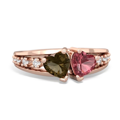 smoky quartz-tourmaline modern ring