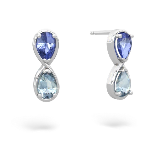 tanzanite-aquamarine infinity earrings