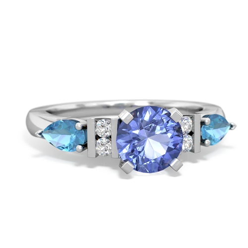 tanzanite-blue topaz engagement ring