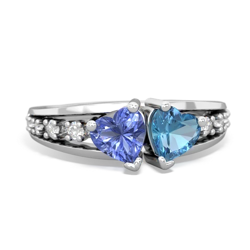 tanzanite-blue topaz modern ring