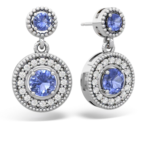 tanzanite halo earrings