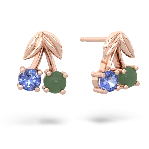 tanzanite-jade cherries earrings