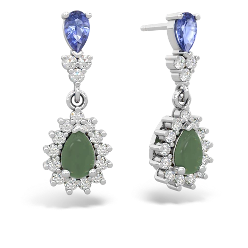 tanzanite-jade dangle earrings