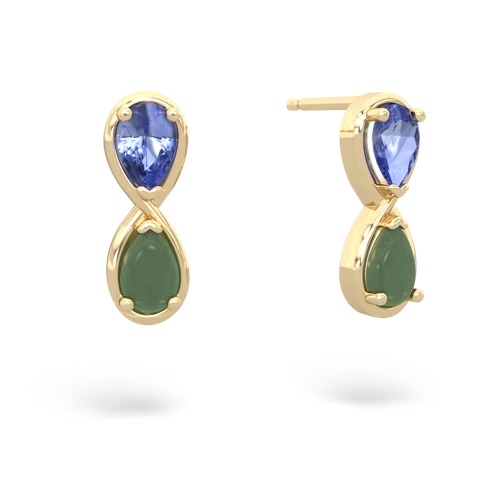 tanzanite-jade infinity earrings