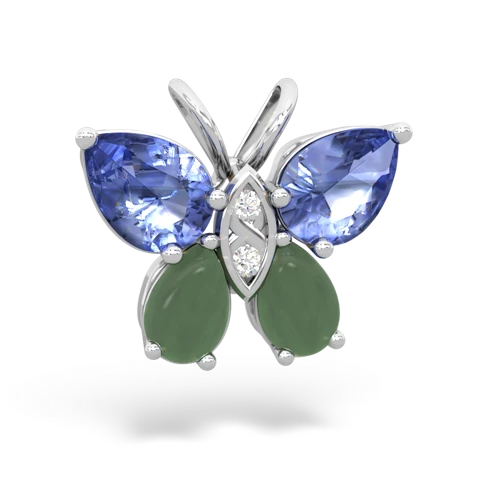 tanzanite-jade butterfly pendant