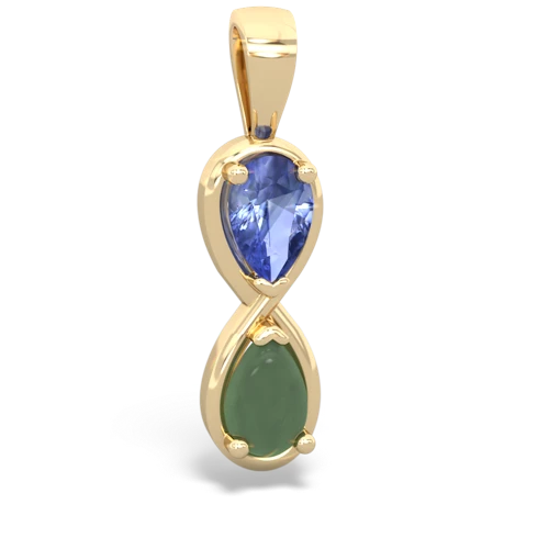 tanzanite-jade infinity pendant