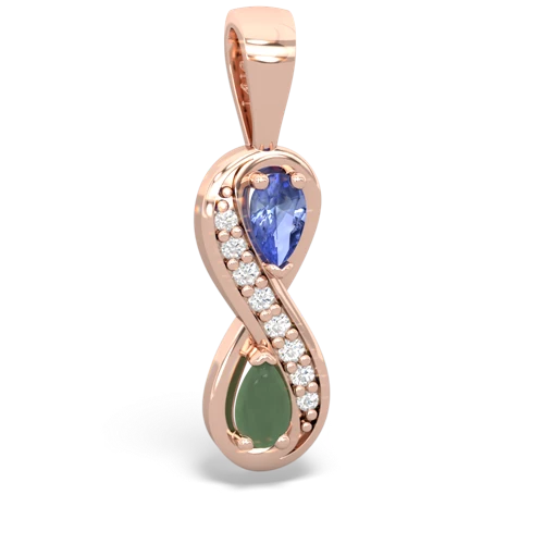 tanzanite-jade keepsake infinity pendant