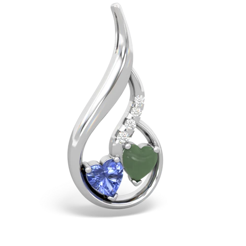 tanzanite-jade keepsake swirl pendant
