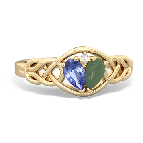 tanzanite-jade celtic knot ring