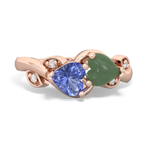 tanzanite-jade floral keepsake ring