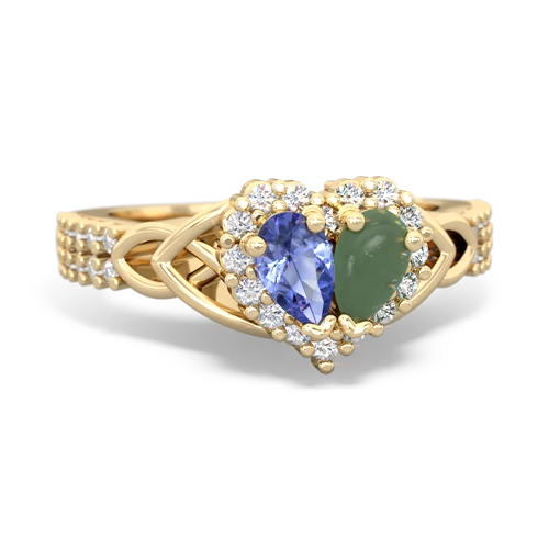 tanzanite-jade keepsake engagement ring