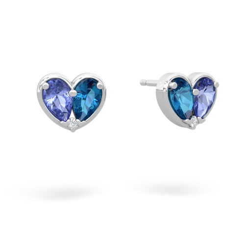 tanzanite-london topaz one heart earrings