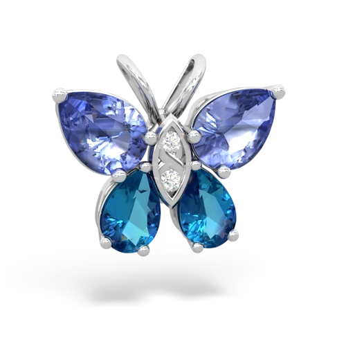 tanzanite-london topaz butterfly pendant
